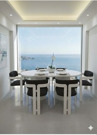 Resim Noıre Ahşap Modern Yemek Masası 6 Kişilik Yemek Masa Takımı Beyaz Antrasit 