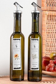 Resim Znp Home Oilcan | Amber 2'Li Yağdanlık 375 ml Zeytinyağ Sıvıyağ Şişesi Sızdırmaz Kapaklı Yağdanlık 