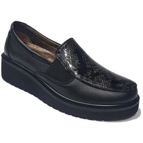 Resim Ceyo Kadın Hakiki Deri Dolgu Topuklu Rahat Günlük Ayakkabı 0730 Siyah 