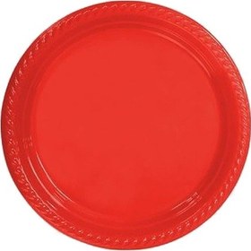 Resim 25 Adet Kırmızı Kullan At Plastik Doğum Günü Parti Tabağı 