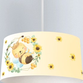 Resim instababyrooms Sarı Arı ve Bal Desenli Çocuk Odası Dijital Baskılı Sarkıt Avize 