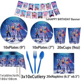 Resim Kpop Demon Hunter Temalı 82 Parça Konsept Doğum Günü Parti Malzemeleri Mavi 