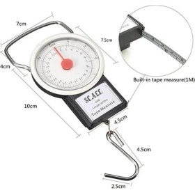 Resim Depozee 22 KG/50LB Kancalı Tartı Aleti 1 Metre Mezuralı Askılı Balıkçı Terazisi 