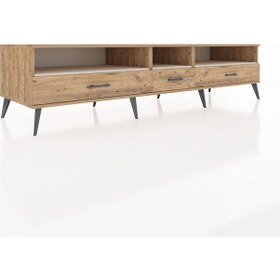 Resim Kronos Tv Ünitesi 3 Raflı 3 Çekmeceli 220x59x51 Çam-aytaşı/çam Aytası/atlas Çam - Atlas Çam 