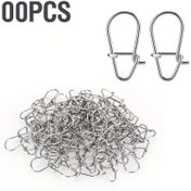 Resim 100 adet Balıkçılık Yem Bağlantı Parçası 10-39.6kg Yüksek Mukavemetli Paslanmaz Çelik Balıkçılık Aksesuarları 00#-3# Toka Tuzlu Suya Uygun 
