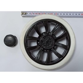 Resim CET PRIME - 2 ADET - Pazar Arabası Tekerleği Telli Yuva 17 CM Siyah Pazar Teker 