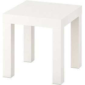 Resim Küçük Yan Sehpa 35x35x35 Cm Ahşap Salon Sehpası Ikea Beyaz Renk 