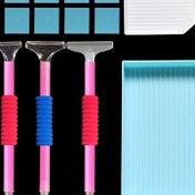 Resim 16 Parça Lüks Elmas Boyama Seti - 5D Elmas Sanatı ve Çapraz Dikiş için Dikiş Kalemi, Tutucu, Yapıştırıcı & Aksesuarlarla Tam DIY El Sanatları Seti, Plastik Tepsi, Yetişkinler İçin 
