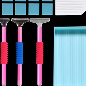 Resim 16 Parça Lüks Elmas Boyama Seti - 5D Elmas Sanatı ve Çapraz Dikiş için Dikiş Kalemi, Tutucu, Yapıştırıcı & Aksesuarlarla Tam DIY El Sanatları Seti, Plastik Tepsi, Yetişkinler İçin 