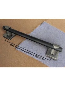 Resim Koldoor Dem Mat Skoç Füme Siyah AP263 Çekme Kapı Kolu Sürgülü Çekme Kol 25 cm 1 Adet 