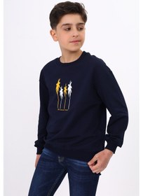 Resim Toontoy Erkek Çocuk Baskılı Sweatshirt Lacivert 