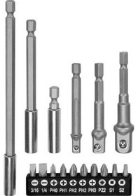 Resim Büro Ev Matkap Takımı İçin 16parça Bits Adaptör Seti 