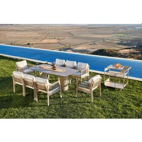 Resim Toscana Seramik Tablalı Masa Takımı - Kum Rengi Kum Rengi 