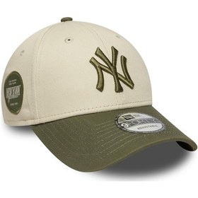 Resim New York Yankees Mlb Sidepatch Açık Bej 9forty Unisex Ayarlanabilir Şapka-11610 Açık Bej 