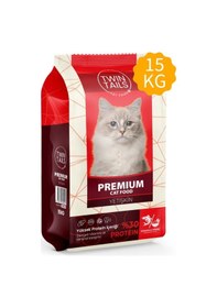 Resim Twin Tails 3015 Premıum Yetişkin Kedi Maması Somon Balıklı Ve Pirinçli 15 KG 