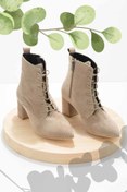 Resim Bambi Bej Kadife Kadin Bot & Bootie K02990101289 Bambi