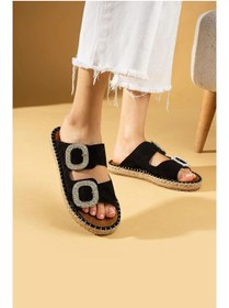 Resim Genel Markalar Hertas Siyah Nubuk Tokalı Terlik 