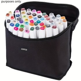 Resim Zipper Kapatmalı Kanvas Marker Kalem Tutucu - 60/120, Büyük Depolama Kutusu, Taşınabilir Katlanabilir Tasarım, Sanat Malzemeleri, Kalemler ve Markerler için, Sanat Malzemeleri Depolama|Şık Marker Gösterimi|Dayanıklı Depolama Kutusu 