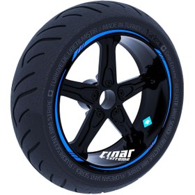 Resim Azur Mavi 4 Parçalı Keskin Jant Şeridi Sticker Çınar Extreme 