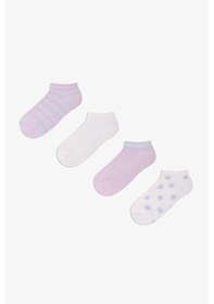 Resim Penti Renkli Kız Çocuk Peony Colors 4 'lü Patik Çorap 