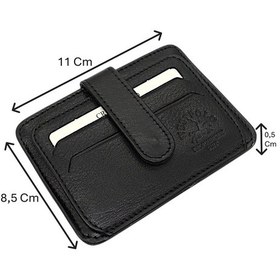 Resim Westpolo Hakiki Deri Bol Kart Bölmeli Patlı Unisex Kartlık - Siyah Siyah 