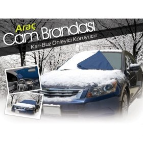 Resim Araç Kar Buz Önleyici Büyük Boy Araç Ön Cam Brandası (150 cm x 70 Cm) 