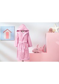 Resim Girl Unicorn Kapüşonlu Kadife Çocuk Bornozu 15 Yaş Pembe 
