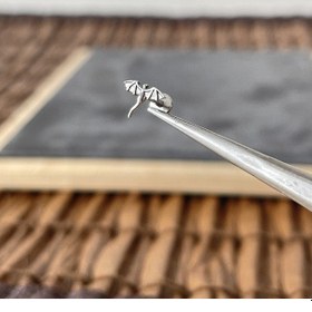 Resim %100 Cerrahi Çelik Dragon 6 X 1.2 MM Çelik Labret Piercing Gümüş 