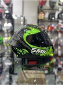 Resim SMK Typhoon Cobra Yeşil Kapalı Kask Şeffaf Vizörlü 