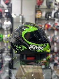 Resim SMK Typhoon Cobra Yeşil Kapalı Kask Şeffaf Vizörlü 
