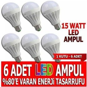 Resim 15 Watt Led Ampül 6 Lı Kaliteli 