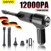 Resim Güçlü CENRR 12000PA Araba Süpürgesi - 2000mAh*2 18650 Pil & 80W Fırçasız Motor, Galaxy Tasarımlı 9 Aksesuar Seti, 3'ü-1 Arada Emme/Üfleme/Tuzaklama, Ultra Sessiz 75dB - Suni Deri Koltuklar ve Araç İçi Bakımı için Otomatik Detaylandırma Aracı 