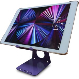 Resim VOLL BLUME VOLL VIOLETT Metal Tablet Pc Telefon Tutucu Standı Soğutucu - Lila 