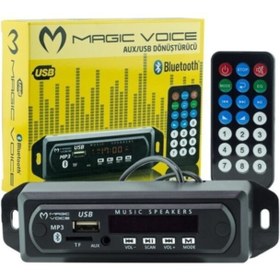 Resim MagicVoice Usb-400 Bluetooth/Aux Usb/Sd/Mmc Kumandalı Oto Teyp Çevirici Dijital Player 