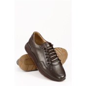 Resim KAHVE ANTİK Gön Hakiki Deri Yuvarlak Burun Bağcıklı Günlük Erkek Sneaker 01934 
