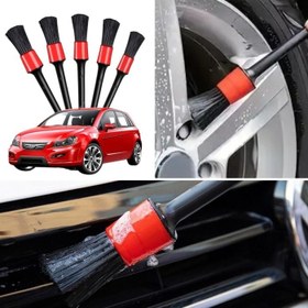 Resim MuazShop® 5’li Çok Amaçlı Araç İçi ve Dış Yüzey Temizlik & Detaylandırma Fırça Seti 