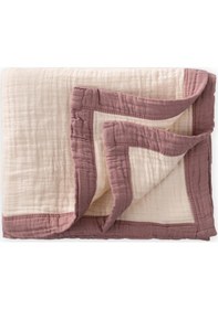 Resim Cigit Kalın Biyeli Çift Kat Ham Battaniye 85x90 Cm Bakır Krem 