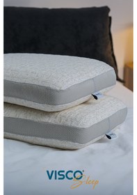 Resim Visco Yastık Doğal Keten Kılıflı Ergonomik Visco Yastık 65 x 40 x 14 CM 