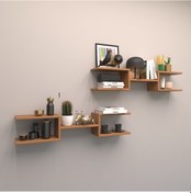 Resim Rafkestir 2 Li Çift Mızrak Duvar Raf Seti Bambu ( Mat ) 