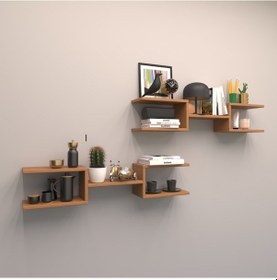 Resim Rafkestir 2 Li Çift Mızrak Duvar Raf Seti Bambu ( Mat ) 