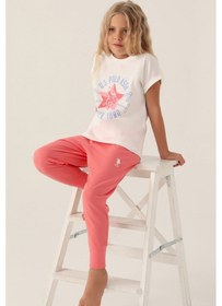 Resim U.s. Polo Assn Lisanslı Starry Krem Kız Çocuk Pijama Takımı 5274-43268 Krem 