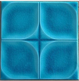 Resim Armada Çini 12.5x12.5 Cm Defakto Turkuaz Model Çini Seramik Karo 