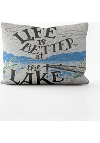 Resim Paradero Mavi Göl Yastık Kılıfı 