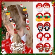 Resim 10 adet LEMON LOVE Noel Saç Bağları Kızlar için - Festive Noel Baba, Geyik, Ağaç ve Kar Adamı Tasarımları, Dayanıklı Polyester, Tatil Partileri ve Hediyeler için Mükemmel, Noel Saç Aksesuarları, Noel için En İyi, Okul Kızları için Saç Bağları 