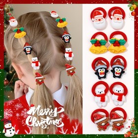 Resim 10 adet LEMON LOVE Noel Saç Bağları Kızlar için - Festive Noel Baba, Geyik, Ağaç ve Kar Adamı Tasarımları, Dayanıklı Polyester, Tatil Partileri ve Hediyeler için Mükemmel, Noel Saç Aksesuarları, Noel için En İyi, Okul Kızları için Saç Bağları 