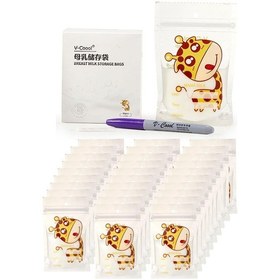 Resim Ximistore9 V-coool 150ml Çift Fermuarlı Anne Sütü Saklama Poşeti - 30 Adet, Kalem Ve Etiket Hediyeli 