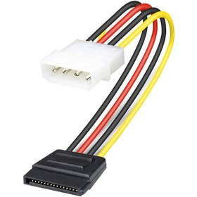 Resim 4 Pinli Erkek IDE Molex to15 Pin Dişi SATA Güç Kablosu 30 cm 
