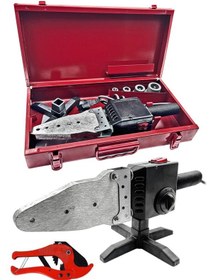 Resim Çift Residanslı Isı Ayarlı Pprc Plastik Boru Kaynak Makinesi Çantalı Eldiven Makaslı Set 