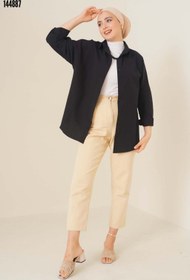 Resim 103901 Oversize Basic Tesettür Gömlek Siyah 