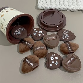 Resim 5 adet/ ART DEĞERİ Mini Kahve Bardağı Makyaj Süngerleri, Mini Başparmak Süngerleri, Fondöten, Kapatıcı, Allık ve Sabitleme Tozu için Uygun, Taşınabilir ve Taşınması Kolay, Kusursuz Baz Makyaj için Mükemmel Araçlar. 